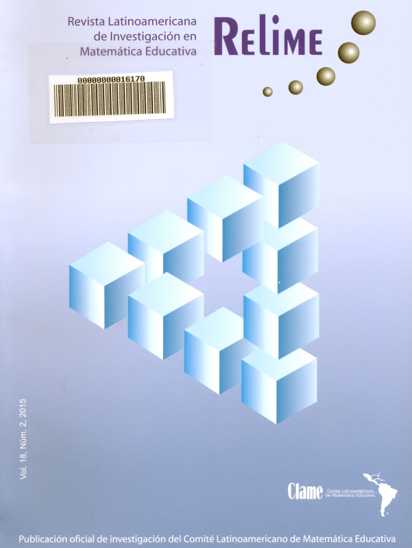 Portada Revista Relime. Revista Latinoamericana de Investigación en Matemática Educativa